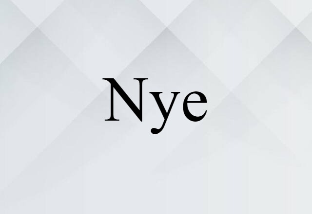 Nye (noun) Definition, Meaning & Examples