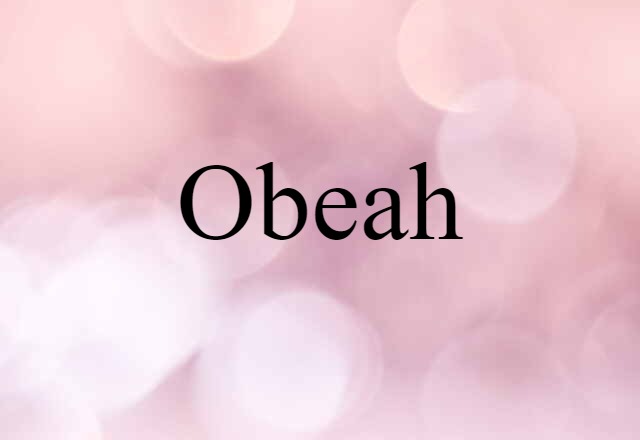 Obeah (noun) Definition, Meaning & Examples