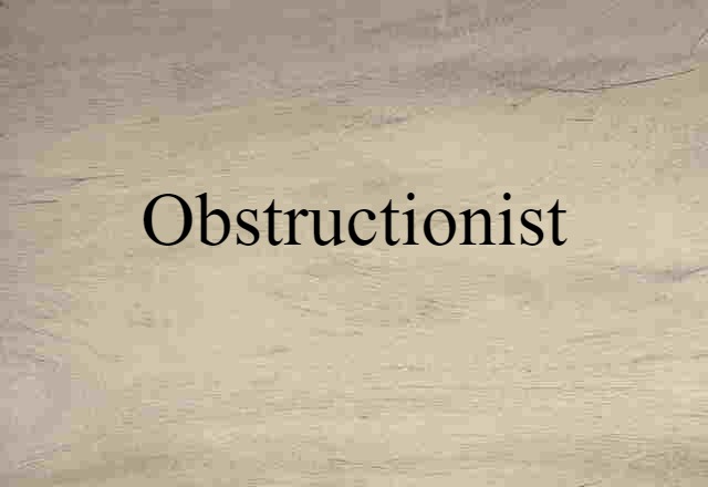 Obstructionist (noun) Definition, Meaning & Examples