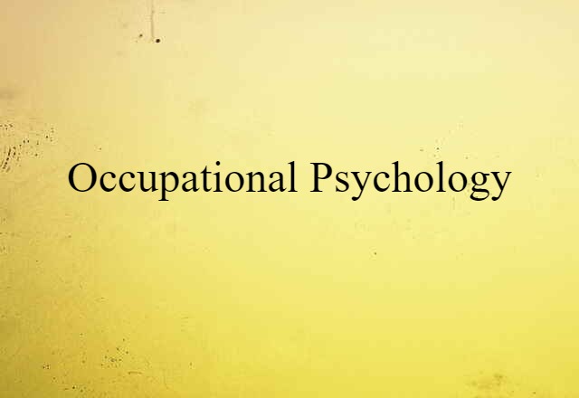 occupational psychology