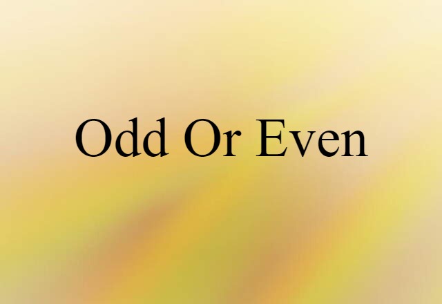 odd or even