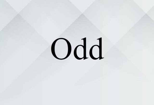 Odd (noun) Definition, Meaning & Examples