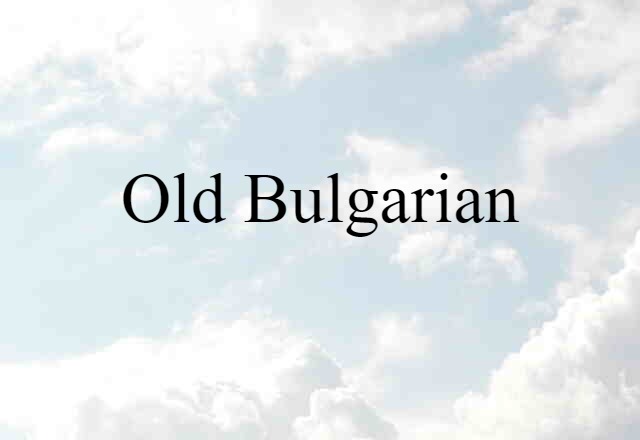 Old Bulgarian