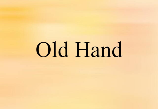 Old Hand (noun) Definition, Meaning & Examples