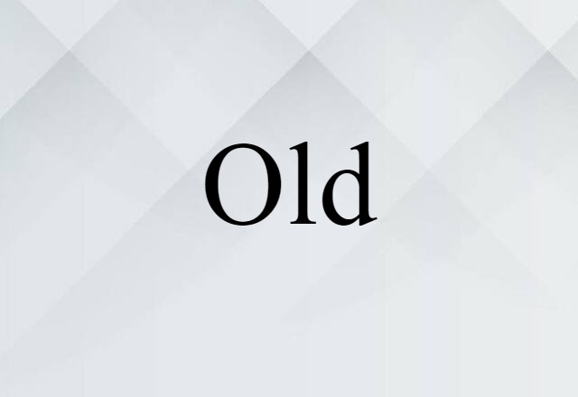 Old (noun) Definition, Meaning & Examples