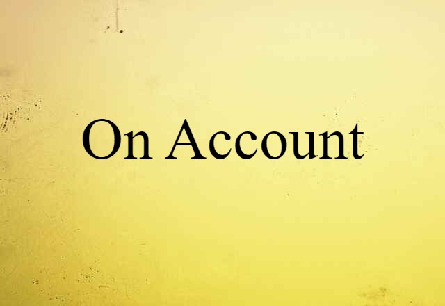 On Account (noun) Definition, Meaning & Examples