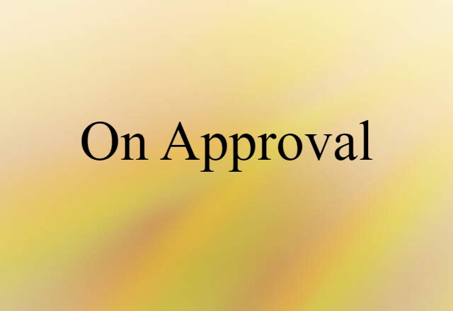 On Approval (noun) Definition, Meaning & Examples