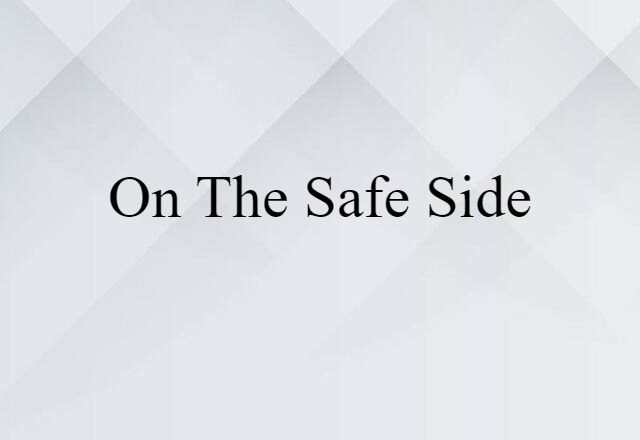 On The Safe Side (noun) Definition, Meaning & Examples