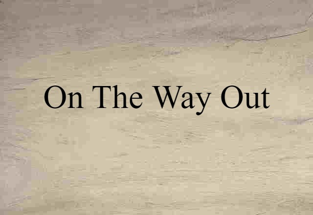 On The Way Out (noun) Definition, Meaning & Examples