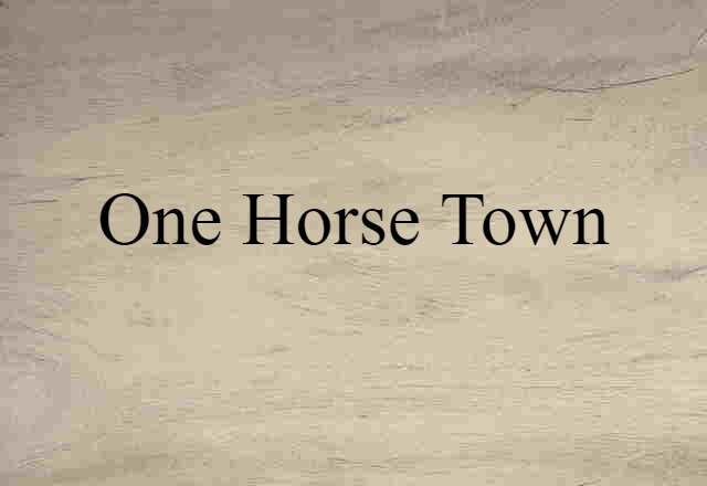 One-horse Town (noun) Definition, Meaning & Examples