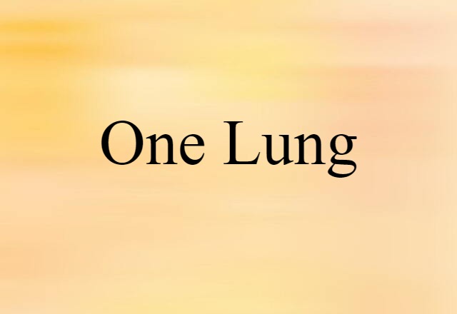 One-lung (noun) Definition, Meaning & Examples