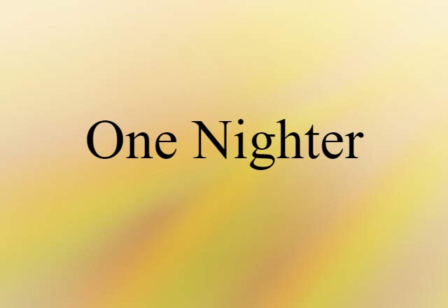 One-nighter (noun) Definition, Meaning & Examples