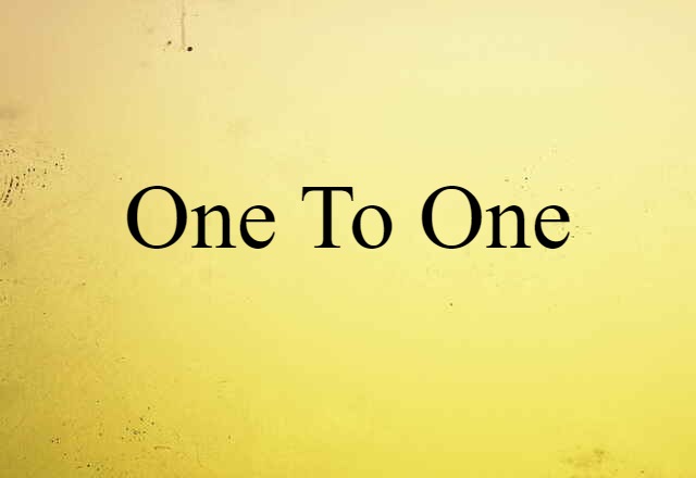 One-to-one (noun) Definition, Meaning & Examples