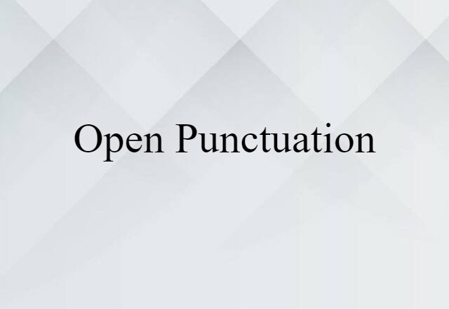 open punctuation