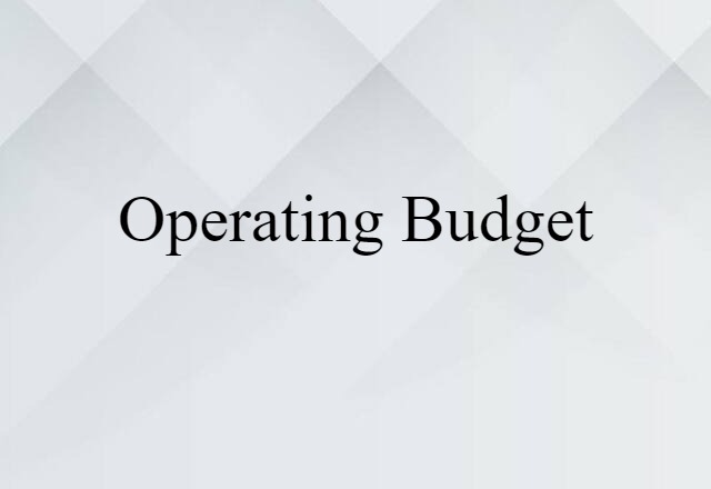 Operating Budget (noun) Definition, Meaning & Examples