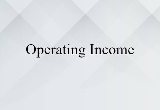 operating income