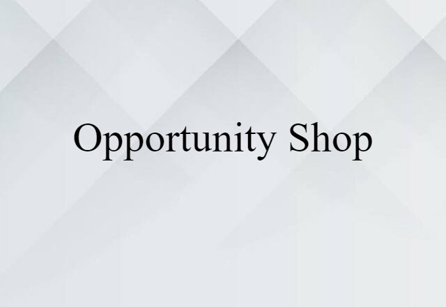 Opportunity Shop (noun) Definition, Meaning & Examples