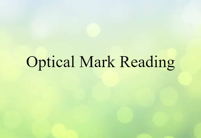 optical mark reading