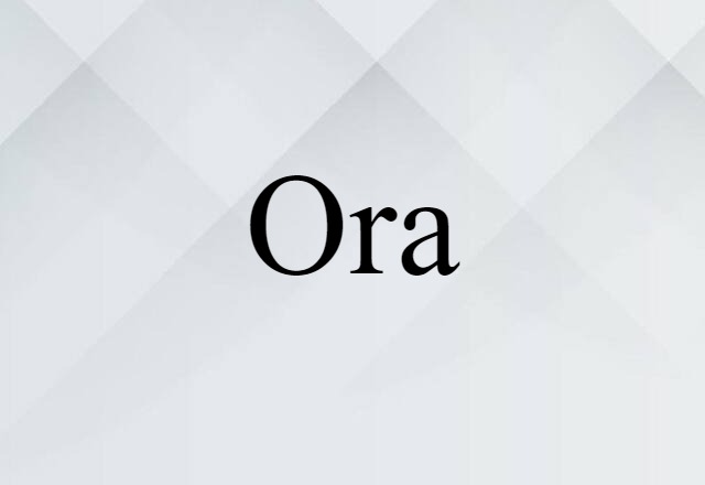 Ora (noun) Definition, Meaning & Examples