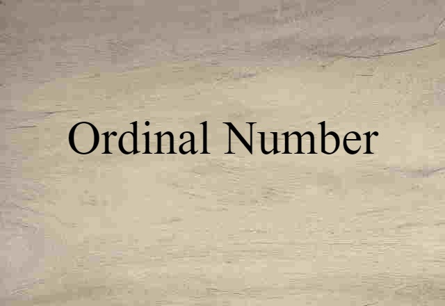 ordinal number