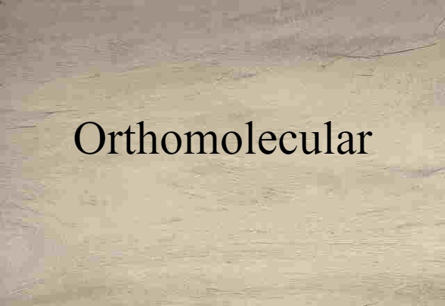 orthomolecular