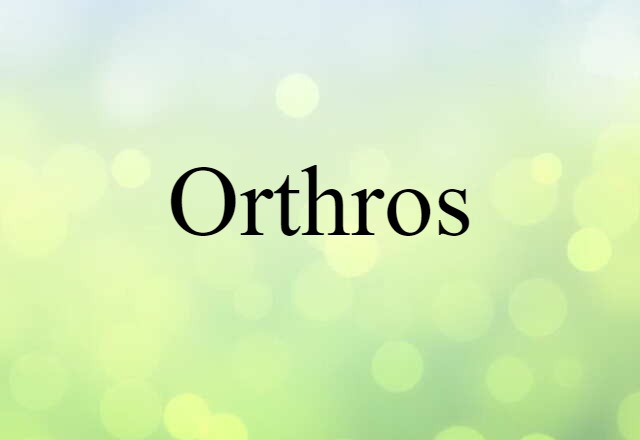 Orthros (noun) Definition, Meaning & Examples