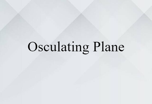 osculating plane