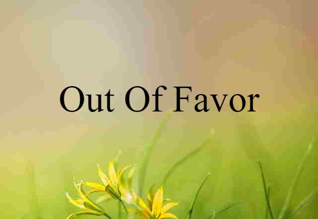 Out Of Favor (noun) Definition, Meaning & Examples