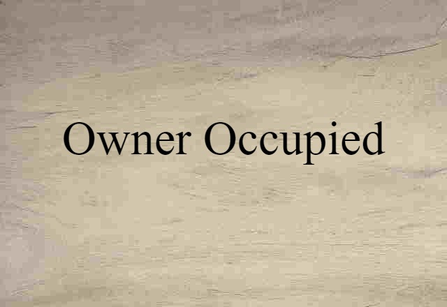 owner-occupied