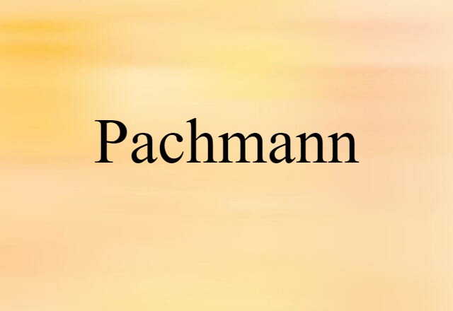 Pachmann (noun) Definition, Meaning & Examples