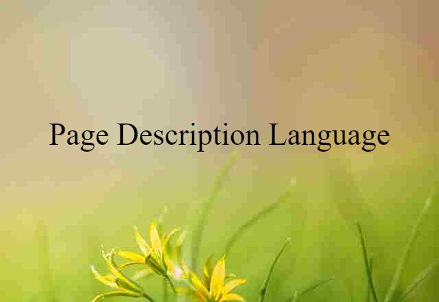 Page Description Language (noun) Definition, Meaning & Examples