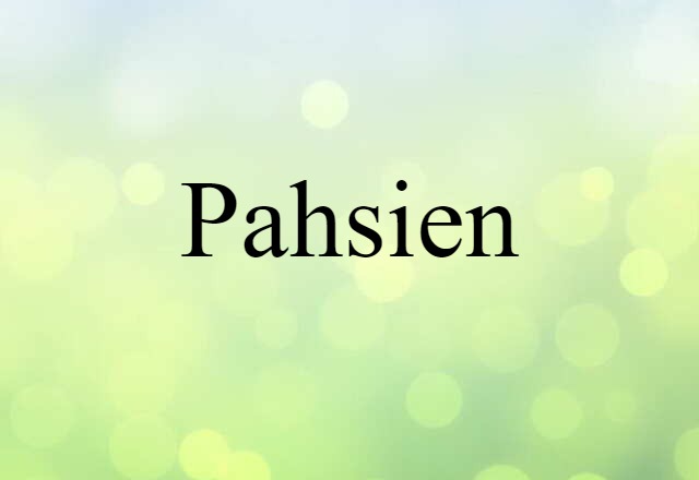 Pahsien (noun) Definition, Meaning & Examples