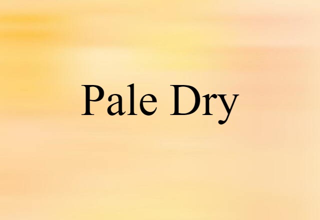 Pale Dry (noun) Definition, Meaning & Examples