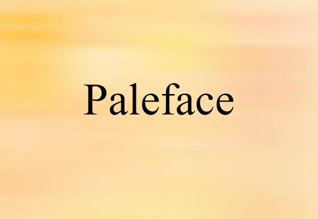 Paleface (noun) Definition, Meaning & Examples