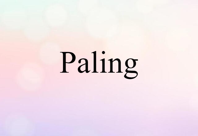 Paling (noun) Definition, Meaning & Examples