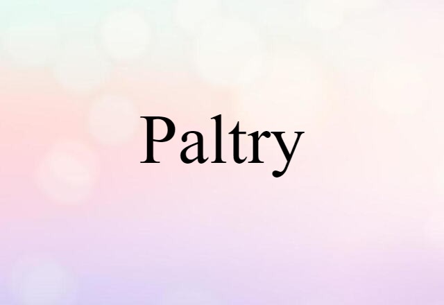 Paltry (noun) Definition, Meaning & Examples