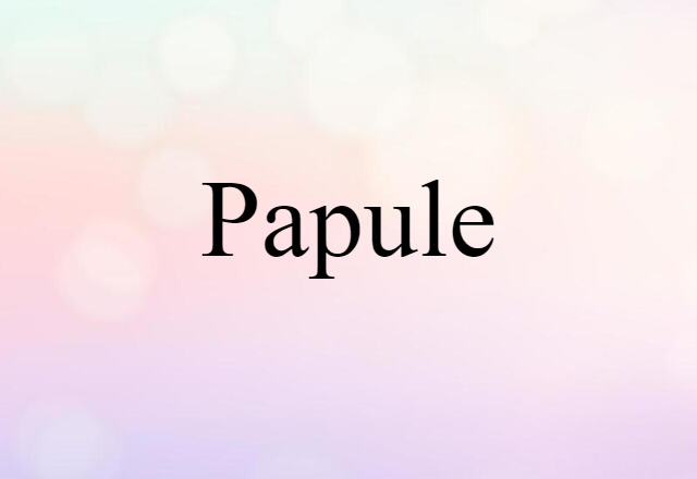 Papule (noun) Definition, Meaning & Examples