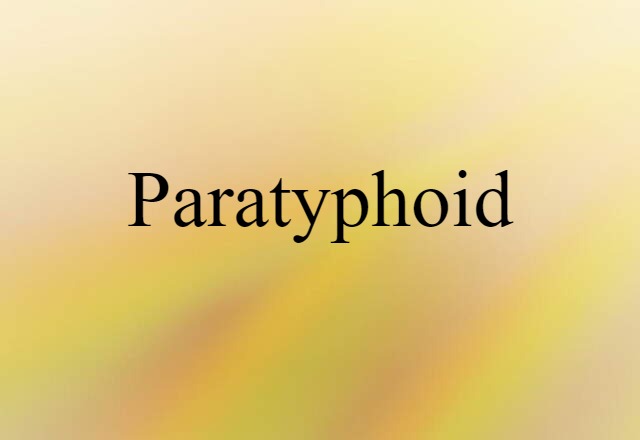 Paratyphoid (noun) Definition, Meaning & Examples