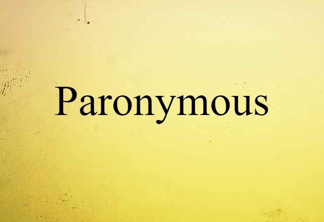 paronymous