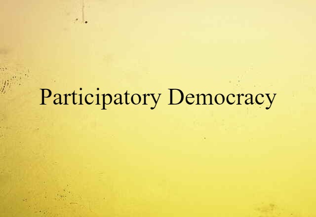 Participatory Democracy (noun) Definition, Meaning & Examples