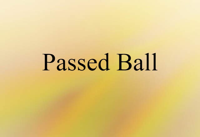 passed ball