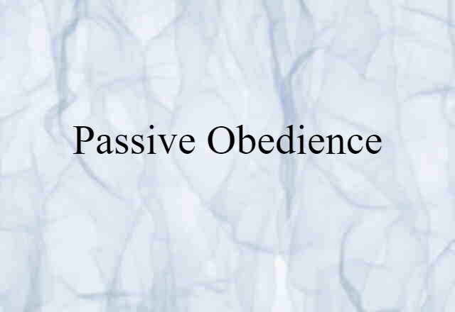 passive obedience