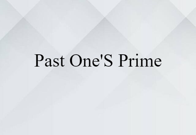 Past One's Prime (noun) Definition, Meaning & Examples