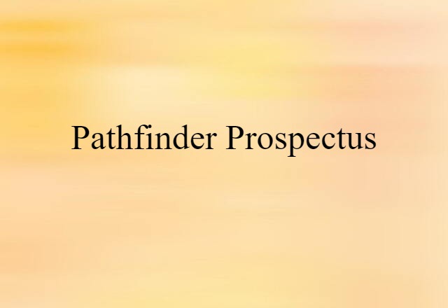 pathfinder prospectus