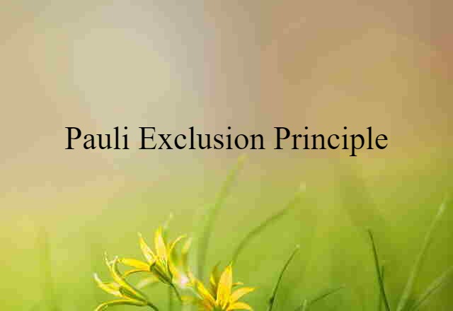 Pauli exclusion principle