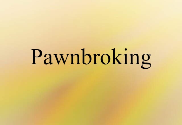 pawnbroking