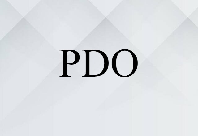 PDO (noun) Definition, Meaning & Examples