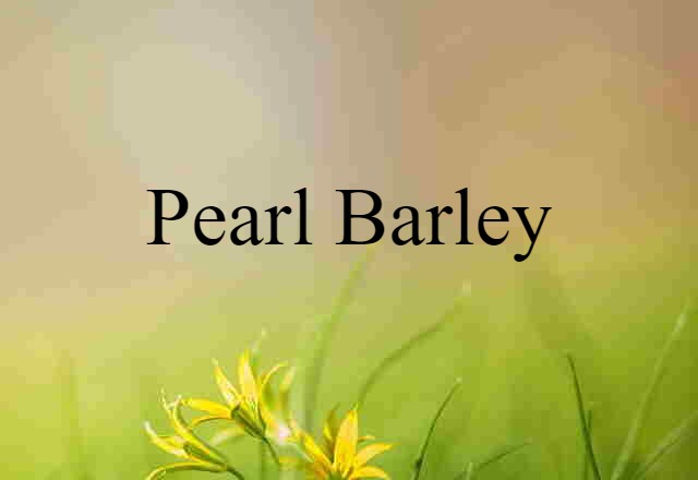 pearl barley