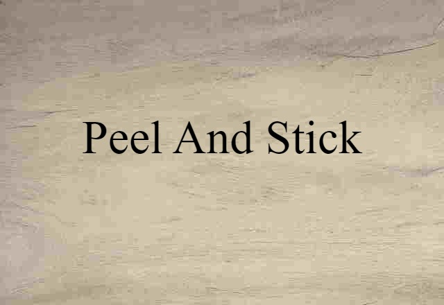 Peel-and-stick (noun) Definition, Meaning & Examples