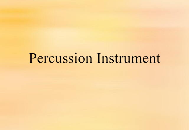 Percussion Instrument (noun) Definition, Meaning & Examples